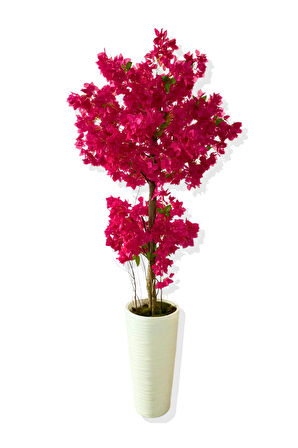 YAPAY AĞAÇ FUŞYA BEGONVİL 190 CM 56X30X20 BEYAZ KUMSAL SAKSI