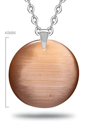 Sertifikalı Yuvarlak Doğal Turuncu Akik Taşı Kolye