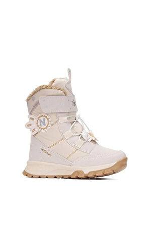 Ndrops Dayanıklı, Su Geçirmez, Ortopedik, Cırtlı, Bej Kız Çocuk Kar Botu Ayakkabı