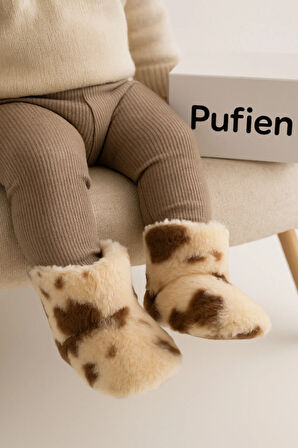 Çocuk ve Bebek Panduf, Kışlık Peluş Bot, Yumuşak, Sıcak Tutan, Kaymaz Tabanlı Ev İçi Patik, Ev Botu