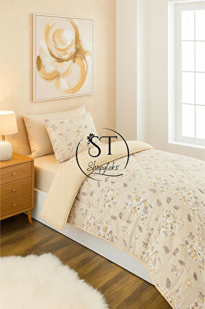 Tek Kişilik Çiçekli Welsfot Uyku Seti Çift Taraflı 155x215