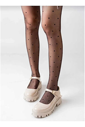 bej rugan kadın mary jane ortopedik gündelik loafer ayakkabı