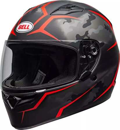 BELL PS MOTOSİKLET KASKI QUALIFIER STEALTH MATT BLACK - RED