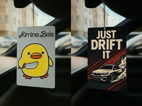 Kimine Bela Kimine Fena ve Just Drift It - İkili Oto Kokusu - Dekoratif Araç Kokusu ve Aksesuarı