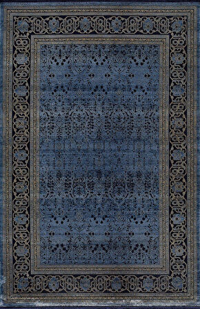 Artemis Halı Bella 06463B Lacivert Gold Bohem Retro Tarz İpek Halı