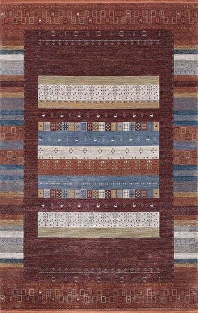 Artemis Halı Bella 06475A Bordo Terra Bohem Retro Tarz İpek Halı
