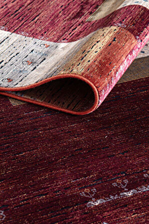 Artemis Halı Bella 06475A Bordo Terra Bohem Retro Tarz İpek Halı