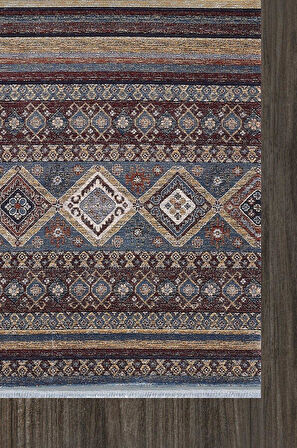 Artemis Halı Bella 06476E Lacivert Terra Bohem Retro Tarz İpek Halı