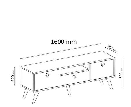 Penta Ahşap Ayaklı Ceviz 140 Cm Tv Sehpası