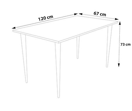  Datça Beyaz 120x67 Cm Mutfak Masası