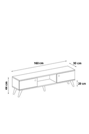 Wood Ahşap Ayaklı Atlantik Çam 160 Cm Tv Ünitesi