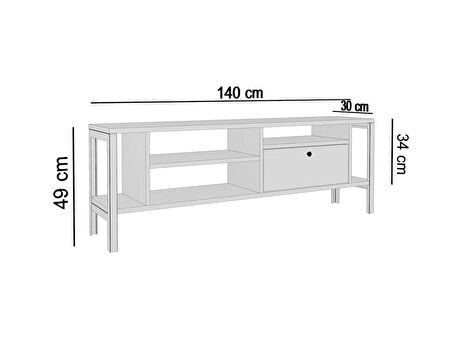 Era Metal Ayaklı 140 Cm Antrasit tv Ünitesi 