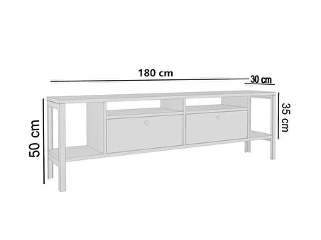 Belinda Metal Ayaklı Antrasit 180 Cm Tv Ünitesi
