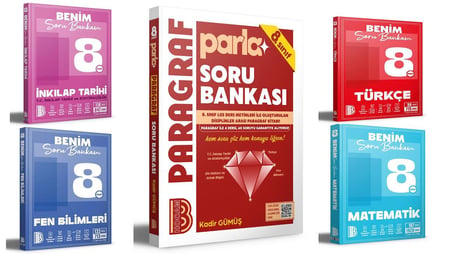 BENİM HOCAM 8. SINIF TÜRKÇE FEN İNKILAP MATEMATİK PARAGRAF 5Lİ SET