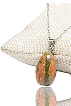 Sertifikalı Tımbıl Model Unakit Taşı Kolye (GÜMÜŞ APARATLI)