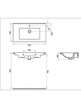 Turavit Bella 065 cm Etejerli Lavabo