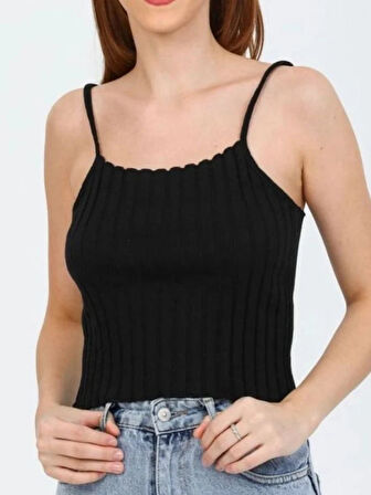 İp Askılı Fitilli Bluz