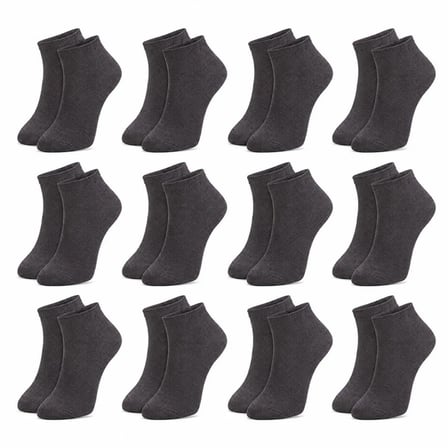 Erkek Pamuklu Patik Çorap 12'li 39-44 | Dikişsiz Burun, Koku Karşıtı, Nefes Alan Sneaker