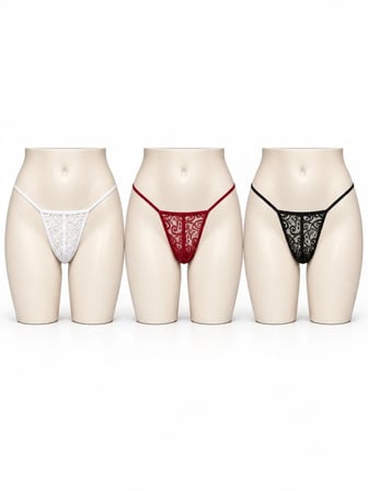 Kadın Premium Dantelli G-string 3’lü Külot Takımı