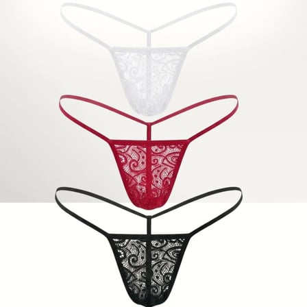 Kadın Premium Dantelli G-string 3’lü Külot Takımı