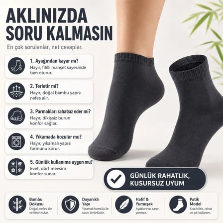 Erkek Bambu Patik Çorap 8'li 39-44 | Dikişsiz Burun Nefes Alan Yumuşak Çok Renkli