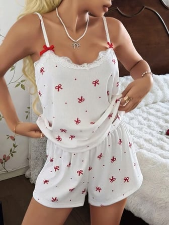 Kadın Askılı Şortlu Pijama Takımı Ekru Özel Tasarım