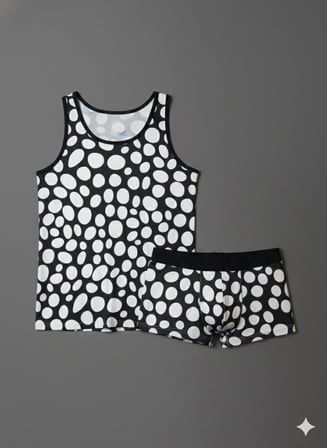 Erkek Desenli Tank Top Boxer Takımı