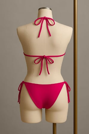 Kadın Fuşya Yandan Bağlamalı Bikini Mayo Takımı