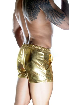 Erkek Gold Lame Short