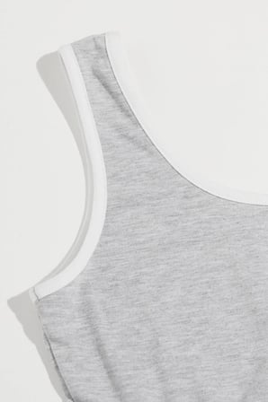 Kadın Gri Askılı Crop Top Ve Şortlu Gecelik Takım