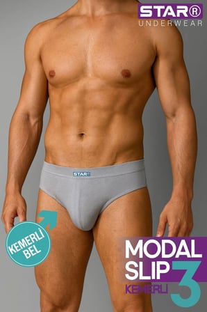 Star 109 Erkek 3'lü Modal Slip