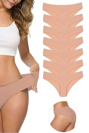 7 Adet Kadın Dikişsiz Lazer Kesim Esnek İz Yapmayan Külot Ten