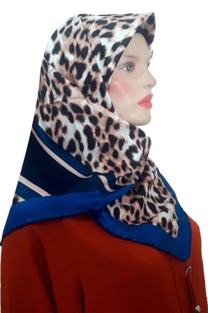 Leopar Lajivert Krem Eşarp
