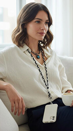 BEŞİKTAŞ ÖRGÜ TELEFON BOYUN ASKISI TÜM KILIFLARA UYUMLU