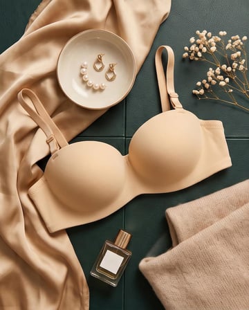 Best BRA 141 Straplez Push Up Tam Dolgulu Sütyen | Çıkarılabilir Askılı Lazer Kesim Destekli Ten Rengi