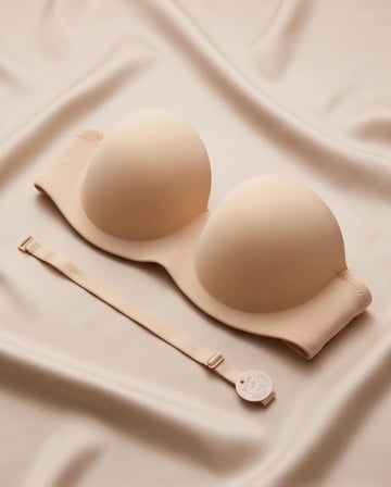 Best BRA 141 Straplez Push Up Tam Dolgulu Sütyen | Çıkarılabilir Askılı Lazer Kesim Destekli Ten Rengi