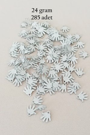 Oya Abiye Bileklik Kolye Pleksi Metalik Plastik Pul Gümüş Renk 24 gram 285 adet - BNC579
