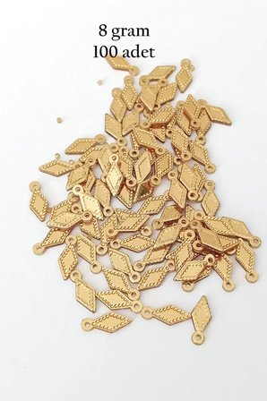 Oya Abiye Bileklik Kolye Pleksi Metalik Plastik Pul Altın Renk 8 gram 100 adet - BNC490
