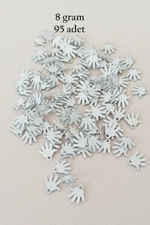 Oya Abiye Bileklik Kolye Pleksi Metalik Plastik Pul Gümüş Renk 8 gram 95 adet - BNC519