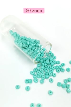 Dökme Cam Kum Boncuk Büyük Boy (6/0) 4 mm - 60 Gram - Açık Yeşil - BNC124