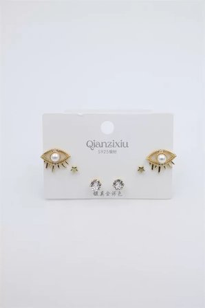 Çoklu Set Küpe - Altın