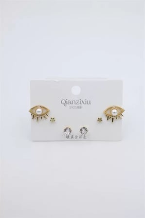 Çoklu Set Küpe - Altın