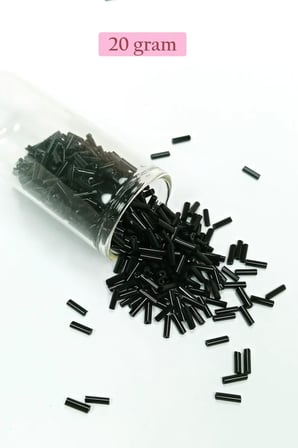 Uzun Boru Kesme Boncuk Çap 2mm Uzunluk 10 mm - 4 Renk - Toplam 80 Gram - BNC430