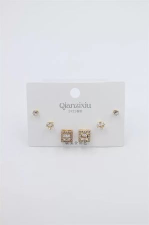 Çoklu Set Küpe - Altın