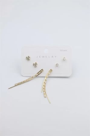 Çoklu Set Küpe - Altın
