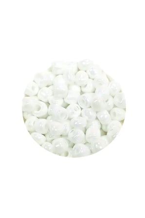 Dökme Cam Kum Boncuk Büyük Boy (6/0) 4 mm - 60 Gram - Kar Beyaz - BNC109