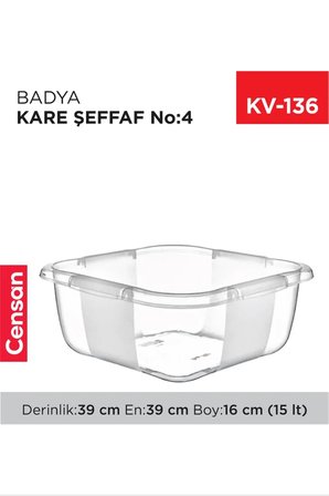 Kare Şeffaf Badya 1 Adet 4 No Royaleks-E167