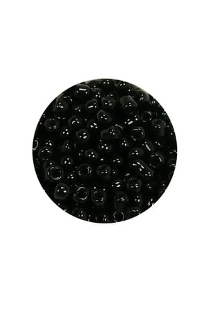 Dökme Cam Kum Boncuk (8/0) 3 mm - 60 Gram - Parlak Siyah - BNC211