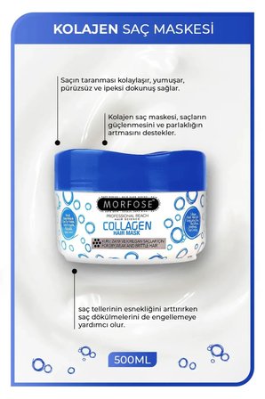 Kolajen Saç Maskesi 500 ML - Zayıf ve Kırılgan Saçlar İçin - mrfs