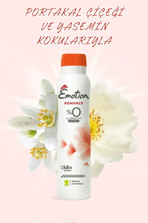 Emotion Romance Kadın Vegan Deodorant 150 Ml Hızlı Kurur, Leke Bırakmaz